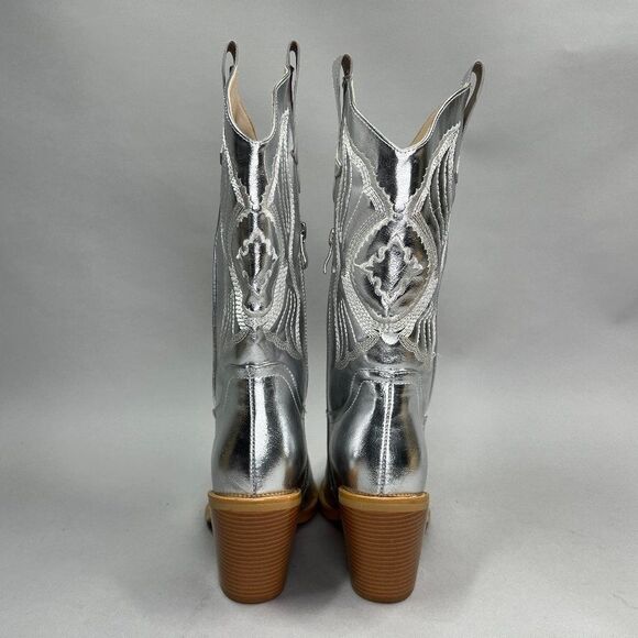 ISNOM Cowgirl Women's Size 8.5 Embroidered‎ Pointed Toe Cowboy Boots - Picture 5 of 11